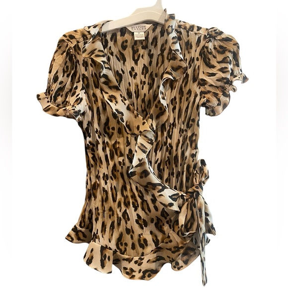 Allison Taylor Tops - Allison Taylor Leopard Print Ruffle Blouse